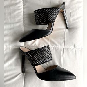 French Connection Heels Black Mollie Leather Stiletto 9.5 US Women’s New